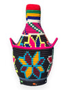 KASBAH Berber Basket L - black | fuchsia | multi