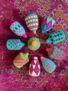 Pack of 10 assorted Berber Baskets - pink, teal & blue