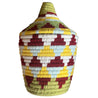 Assorted Berber Baskets - yellow, khaki & burgundy