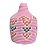 Berber Basket - pink | orange | black triangles