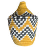 Assorted Berber Baskets - yellow, khaki & burgundy