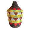 Assorted Berber Baskets - yellow, khaki & burgundy