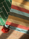 ESSAOUIRA Striped Cotton CUSHION with TASSELS