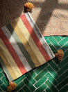 ESSAOUIRA Striped Cotton CUSHION with TASSELS