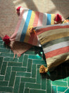 ESSAOUIRA Striped Cotton CUSHION with TASSELS