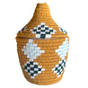 Assorted Berber Baskets - yellow, khaki & burgundy