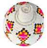 Berber Basket - fuchsia & yellow diamonds