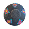 Berber Basket - black | blue | red diamonds