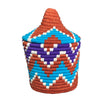 Berber Basket - chestnut | blue chevrons