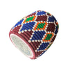 Berber Basket - burgundy, blue, green & orange
